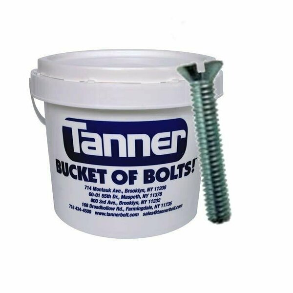 Tanner #6-32 x 1in Machine Screws, Flat Head, Slotted Drive, Steel, Zinc Plated 10000 Pieces per Bucket TB-764
